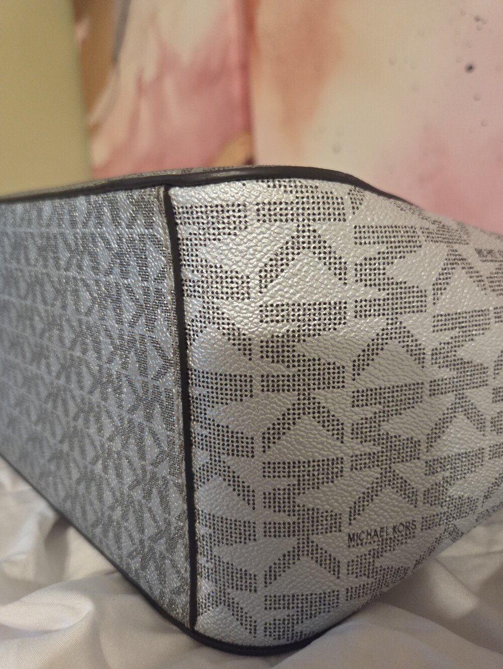 Michael Kors Silver MK Signature Tote 03438 - Picture 9 of 10